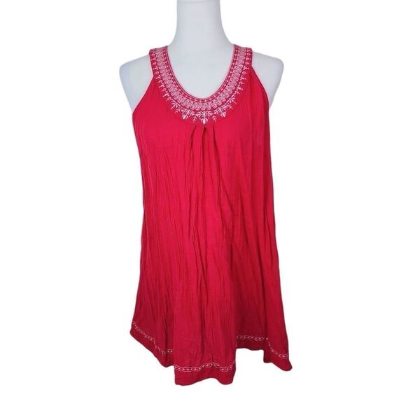 Oscar de la Renta x Neiman Marcus Red Embroidered Sundress - Size M - Picture 1 of 6
